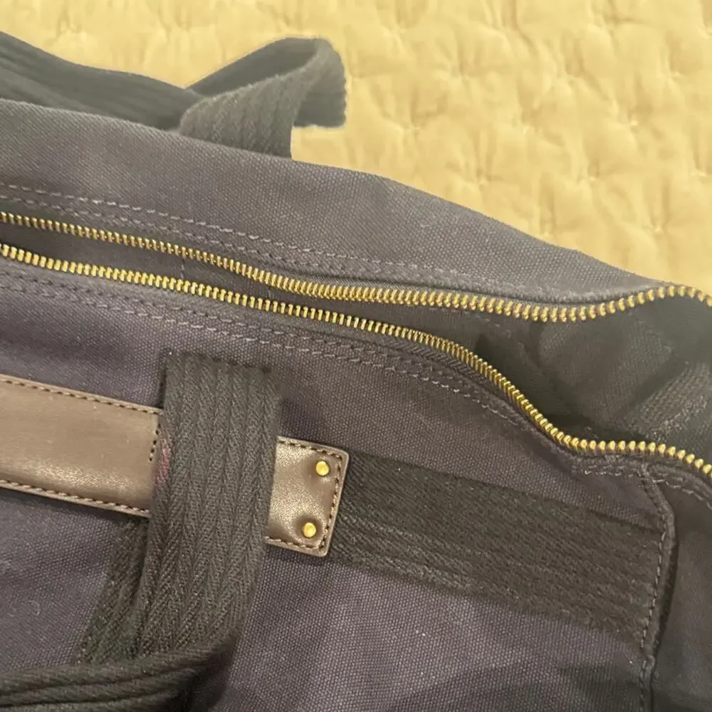 Tommy Hilfiger Modern Canvas Navy Men's Duffle‎ Bag with Leather Trim